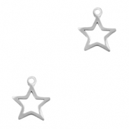 Colgantes acero inox estrella Plateado