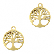 Colgantes acero inox &aacute;rbol de la vida Dorado
