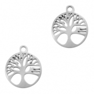 Colgantes acero inox &aacute;rbol de la vida Plateado