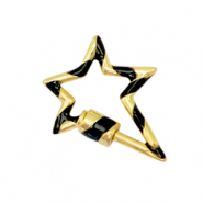 Cierre zirconia rel&aacute;mpago Dorado-negro