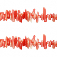 Abalorios Bambú océano Rojo coral decolorado
