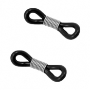 Fornituras acero inox goma para gafas Negro-plateado