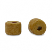 Abalorios de cerámica griega DQ 5mm Marrón mostaza