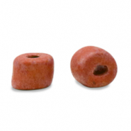 Abalorios de cerámica griega DQ 5mm Rojo ladrillo