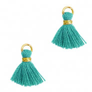 Borlas 1cm Dorado-verde jade