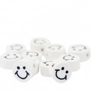 Abalorios de polímeros smiley Blanco