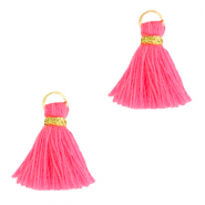 Borlas 1.5cm Dorado-rosa neón