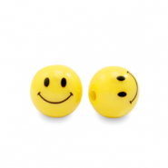 Abalorios acrílicos 8 mm smiley Amarillo