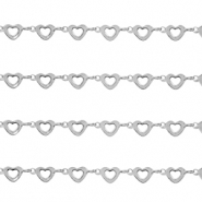 Fornituras Acero Inox cadena jasseron corazón Plateado
