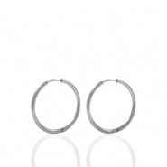 Pendientes Acero Inox criolla 14mm Plateado