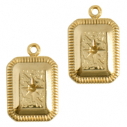 Colgantes acero inox estrella Dorado