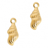 Colgantes acero inox concha Dorado
