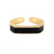 Anillos Must-have esmalte Negro-dorado