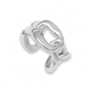Metal TQ lat&oacute;n pendientes ear cuff Plateado