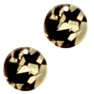 Colgantes de resina redondo 12mm Negro champagne