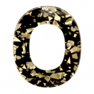 Colgantes de resina ovalado Negro champagne