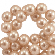 Perlas de cristal 6mm Crema de melocotón