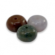 Piedras naturales Calcedonia (Jaspe) rondeles 8x5mm Multicolor verde