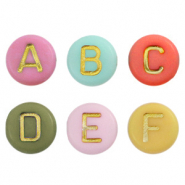 Abalorios letras acr&iacute;licas Multicolor vintage
