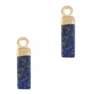 Colgantes de piedra natural tubo Zafiro azul-dorado
