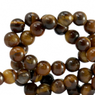Piedras naturales Ojo de tigre 8mm Marrón dorado