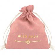 Bolso de joyería "with love" Rosa vintage-dorado