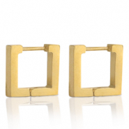 Pendientes Acero Inox cuadrado Dorado