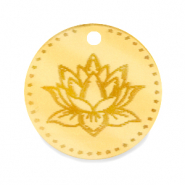Colgantes Plexx 20mm Flor de nacimiento Julio-Nenúfar Dorado