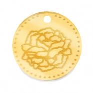 Colgantes Plexx 20mm Flor de nacimiento Enero-Clavel Dorado