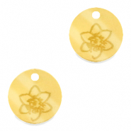 Colgantes Plexx 12mm Flor de nacimiento Diciembre-Narciso Dorado