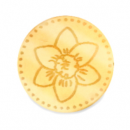 Cabuchón Plexx 20mm Flor de nacimiento Diciembre-Narciso Dorado