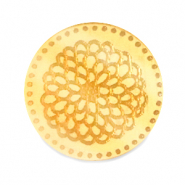 Cabuchón Plexx 20mm Flor de nacimiento Noviembre-Crisantemo Dorado