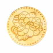 Cabuchón Plexx 20mm Flor de nacimiento Octubre-Caléndula Dorado