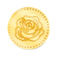 Cabuchón Plexx 20mm Flor de nacimiento Junio-Rosa Dorado