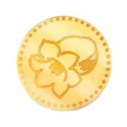 Cabuchón Plexx 20mm Flor de nacimiento Mayo-Lirio del valle Dorado