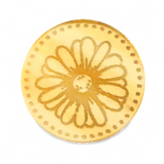 Cabuchón Plexx 20mm Flor de nacimiento Abril-Margarita Dorado