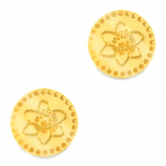 Cabuchón Plexx 12mm Flor de nacimiento Diciembre-Narciso Dorado