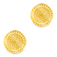 Cabuchón Plexx 12mm Flor de nacimiento Noviembre-Crisantemo Dorado