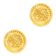 Cabuchón Plexx 12mm Flor de nacimiento Octubre-Caléndula Dorado