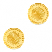 Cabuchón Plexx 12mm Flor de nacimiento Septiembre-Aster Dorado