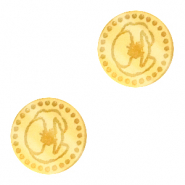 Cabuchón Plexx 12mm Flor de nacimiento Agosto-Amapola Dorado