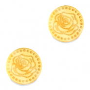 Cabuchón Plexx 12mm Flor de nacimiento Junio-Rosa Dorado