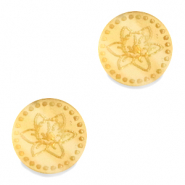 Cabuchón Plexx 12mm Flor de nacimiento Marzo-Pascua Dorado