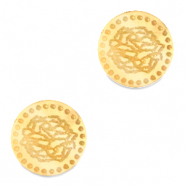 Cabuchón Plexx 12mm Flor de nacimiento Enero-Clavel Dorado