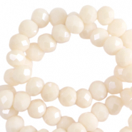 Abalorios faceteados disco 6x4 mm Beige pristina-revestimiento pearl shine