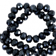 Abalorios faceteados disco 3x2mm Negro-revestimiento pearl shine