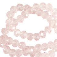 Abalorios faceteados disco 3x2 mm Rosa primorosa-revestimiento pearl shine