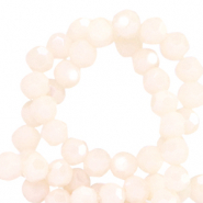 Abalorios faceteados redondos 4mm Beige pristina-revestimiento pearl shine