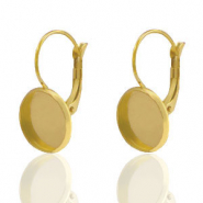Fornituras Acero Inox pendientes para cabuch&oacute;n 12mm Dorado