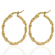 Pendientes Acero Inox Criolla 25mm twist Dorado